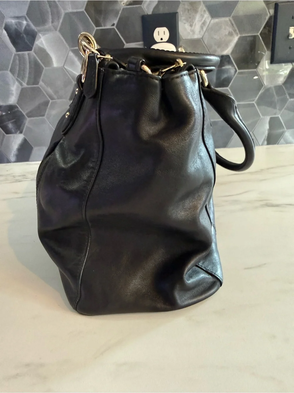 Coach black leather
